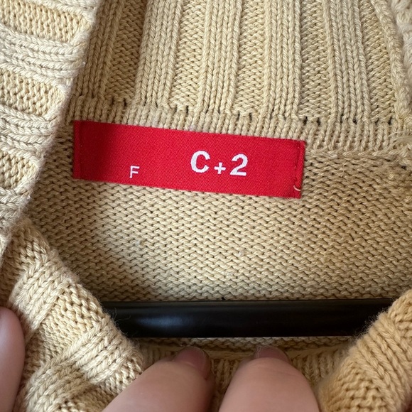 3/$20‎ deal! Vintage Mock Neck 100% cotton cable knit sweater y2k Cottagecore - Picture 2 of 4